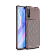 Gpack Huawei P Smart Z Negro Karbon Dizayn Nano Glass Kahverengi Silikon Cep Telefonu Kılıf