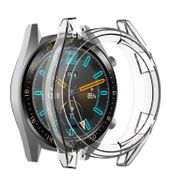 Gpack Huawei Watch GT2 46 mm Önü Kapalı Şeffaf Silikon Renksiz Renkli Kordon