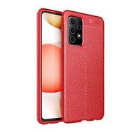 Gpack Samsung Galaxy A52 Niss Silikon Deri Görünümlü Kırmızı Kılıf