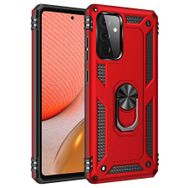 Gpack Samsung Galaxy A72 Vega Tank Koruma Standlı Yüzüklü Mıknatıslı Kırmızı Cep Telefonu Kılıfı