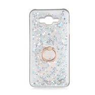 Gpack Samsung Galaxy J7 2015 Milce Sulu Yüzüklü Silikon Arka Kapak Beyaz Kılıf