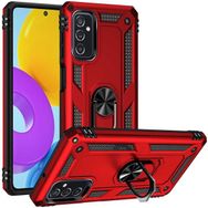 Gpack Samsung Galaxy M52 Vega Tank Standlı Yüzüklü Mıknatıslı Kırmızı Kılıf