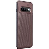 Gpack Samsung Galaxy S10 Negro Karbon Dizayn Kahverengi Silikon Kılıf