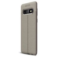 Gpack Samsung Galaxy S10 Niss Deri Görünümlü Kırmızı Silikon Kılıf