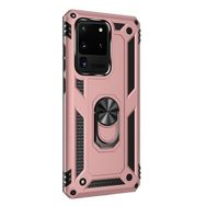 Gpack Samsung Galaxy S20 Ultra Tank Koruma Vega Standlı Yüzüklü Mıknatıslı Kırmızı Cep Telefonu Kılıfı