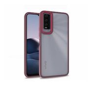 Gpack Vivo Y20 Flora Sert Silikon Arkası Cam Şeffaf Mor Kılıf
