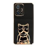 Gpack Xiaomi Mi 11T Pro 5G Kamera Korumalı Köpek Desenli Standlı Silikon Kılıf