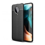 Gpack Xiaomi Poco F2 Pro Niss Silikon Deri Görünümlü Siyah Kılıf