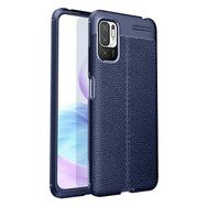 Gpack Xiaomi Poco M3 Pro Niss Silikon Deri Görünümlü Korumalı Lacivert Kılıf