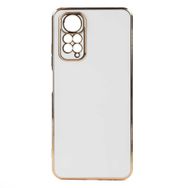 Gpack Xiaomi Poco M4 Pro 5G Bark Parlak Silikon Renkli Kenarları Rose Beyaz Kılıf
