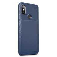 Gpack Xiaomi Red Mi Note 6 Pro Lacivert Negro Karbon Dizayn Silikon Kılıf