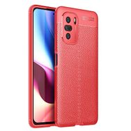 Gpack Xiaomi Redmi K40 Niss Silikon Deri Görünümlü Kırmızı Kılıf
