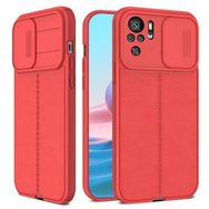Gpack Xiaomi Redmi Note 10S Kamera Sürgülü Deri Dokulu Mat Silikon Siyah Cep Telefonu Kılıfı