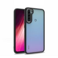Gpack Xiaomi Redmi Note 8 Flora Sert Silikon Arkası Cam Şeffaf Siyah Kılıf