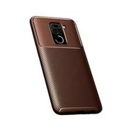 Gpack Xiaomi Redmi Note 9 Negro Karbon Dizayn Silikon Kahverengi Kılıf