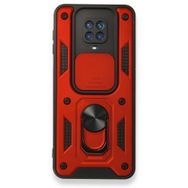 Gpack Xiaomi Redmi Note 9 Pro Tank Aramid Sürgülü Vega Yüzüklü Kırmızı Cep Telefonu Kılıfı