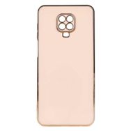 Gpack Xiaomi Redmi Note 9S Bark Parlak Silikon Renkli Kenarları Rose Bronz Kılıf