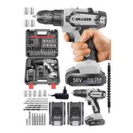 Graizer Alman Gtx-58 V 5 Ah Darbeli Metal Şanzuman Bakır Sargili Çift Akülü Vidalama Matkap + 27 Parça Setli