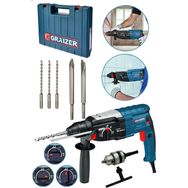 Graizer KM-12 Gri 3000 W Bakır Sargılı Kırıcı Delici 5 Adet Yedek Uç Matkap