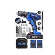 Graizer V-Tec 58 V 5 Ah Çelik Motor Çelik Şanzumanlı Darbeli Şarjlı Çift Akülü Vidalama Matkabı