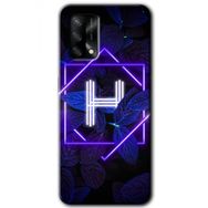 Gramaphone A54 Hd Desen Baskılı Arka Kapak Dark Neon Yaprak H Harfi Kılıf