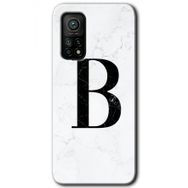 Gramaphone Mi 10T Hd Desen Baskılı Arka Kapak Beyaz Mermer Desenli B Harfi Kılıf