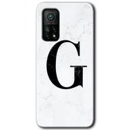 Gramaphone Mi 10T Hd Desen Baskılı Arka Kapak Beyaz Mermer Desenli G Harfi Kılıf