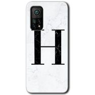 Gramaphone Mi 10T Hd Desen Baskılı Arka Kapak Beyaz Mermer Desenli H Harfi Kılıf