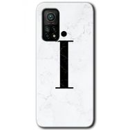 Gramaphone Mi 10T Hd Desen Baskılı Arka Kapak Beyaz Mermer Desenli I Harfi Kılıf