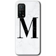 Gramaphone Mi 10T Hd Desen Baskılı Arka Kapak Beyaz Mermer Desenli M Harfi Kılıf