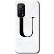 Gramaphone Mi 10T Hd Desen Baskılı Arka Kapak Beyaz Mermer Desenli Ü Harfi Kılıf