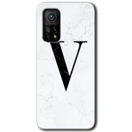 Gramaphone Mi 10T Hd Desen Baskılı Arka Kapak Beyaz Mermer Desenli V Harfi Kılıf
