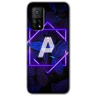 Gramaphone Mi 10T Hd Desen Baskılı Arka Kapak Dark Neon Yaprak A Harfi Kılıf