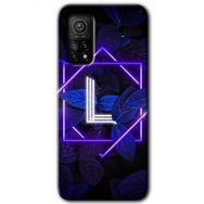 Gramaphone Mi 10T Hd Desen Baskılı Arka Kapak Dark Neon Yaprak L Harfi Kılıf
