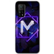 Gramaphone Mi 10T Hd Desen Baskılı Arka Kapak Dark Neon Yaprak M Harfi Kılıf