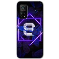 Gramaphone Mi 10T Hd Desen Baskılı Arka Kapak Dark Neon Yaprak S Harfi Kılıf