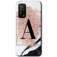 Gramaphone Mi 10T Hd Desen Baskılı Arka Kapak Pembe Mermer Desenli A Harfi Kılıf