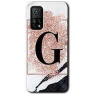 Gramaphone Mi 10T Hd Desen Baskılı Arka Kapak Pembe Mermer Desenli G Harfi Kılıf