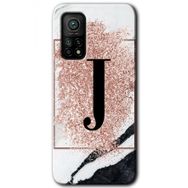 Gramaphone Mi 10T Hd Desen Baskılı Arka Kapak Pembe Mermer Desenli J Harfi Kılıf