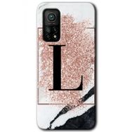 Gramaphone Mi 10T Hd Desen Baskılı Arka Kapak Pembe Mermer Desenli L Harfi Kılıf