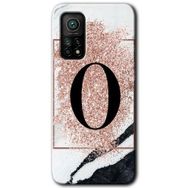 Gramaphone Mi 10T Hd Desen Baskılı Arka Kapak Pembe Mermer Desenli O Harfi Kılıf