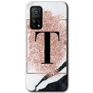 Gramaphone Mi 10T Hd Desen Baskılı Arka Kapak Pembe Mermer Desenli T Harfi Kılıf