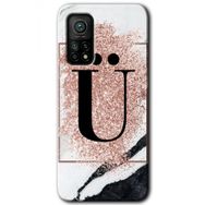 Gramaphone Mi 10T Hd Desen Baskılı Arka Kapak Pembe Mermer Desenli Ü Harfi Kılıf
