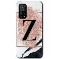 Gramaphone Mi 10T Hd Desen Baskılı Arka Kapak Pembe Mermer Desenli Z Harfi Kılıf