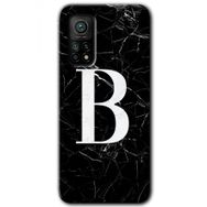 Gramaphone Mi 10T Hd Desen Baskılı Arka Kapak Siyah Mermer Desenli B Harfi Kılıf