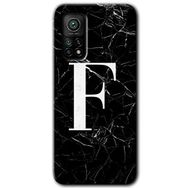 Gramaphone Mi 10T Hd Desen Baskılı Arka Kapak Siyah Mermer Desenli F Harfi Kılıf