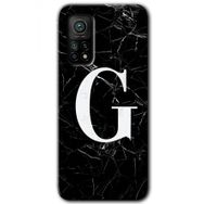 Gramaphone Mi 10T Hd Desen Baskılı Arka Kapak Siyah Mermer Desenli G Harfi Kılıf