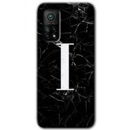 Gramaphone Mi 10T Hd Desen Baskılı Arka Kapak Siyah Mermer Desenli I Harfi Kılıf