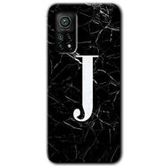 Gramaphone Mi 10T Hd Desen Baskılı Arka Kapak Siyah Mermer Desenli J Harfi Kılıf