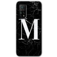 Gramaphone Mi 10T Hd Desen Baskılı Arka Kapak Siyah Mermer Desenli M Harfi Kılıf